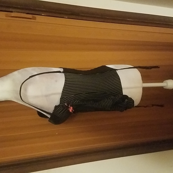 INTIMATE BASICS BLACK AND WHITE PIN STRIPE BUSTIER @ THONG - Picture 5 of 6